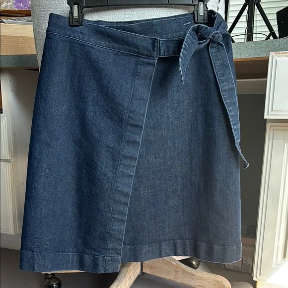 LOFT Denim Wrap Skirt - Picture 4 of 5